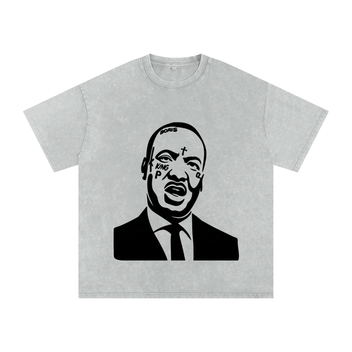 Snow Washed Oversized Cotton T-Shirt
