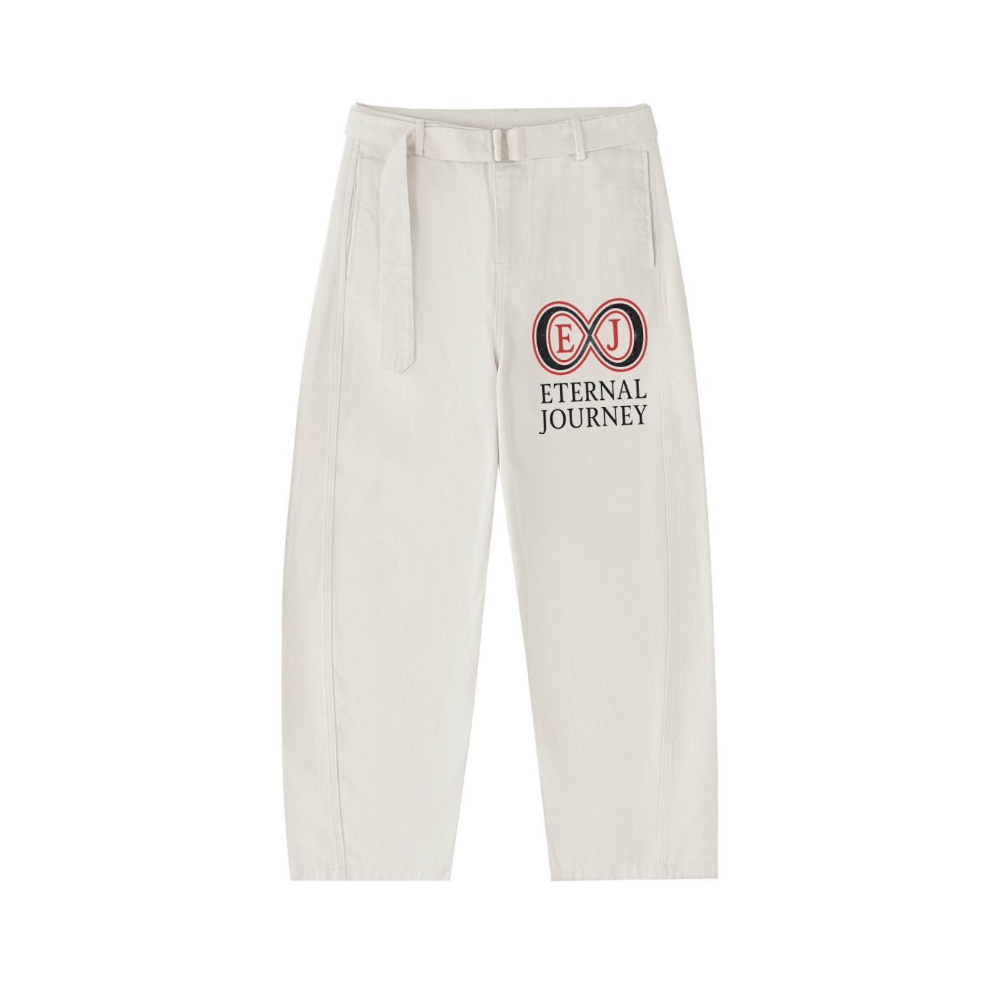 Belted Barrel-leg Chino Pants