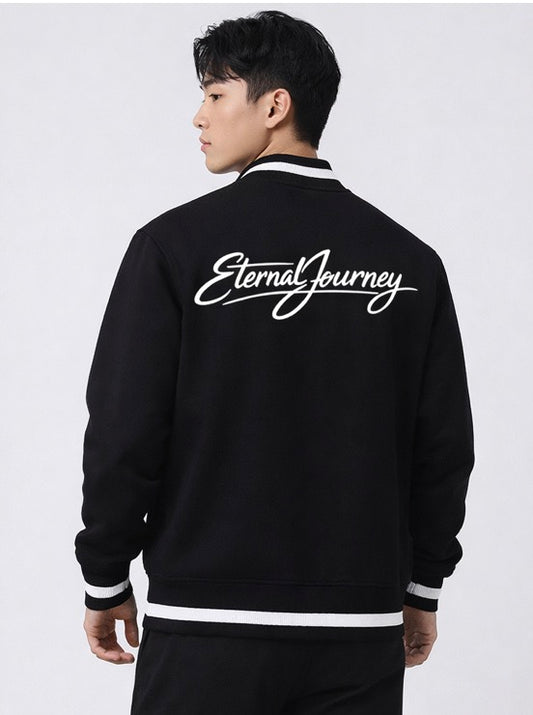 Contrast Piping Zip Bomber Jacket