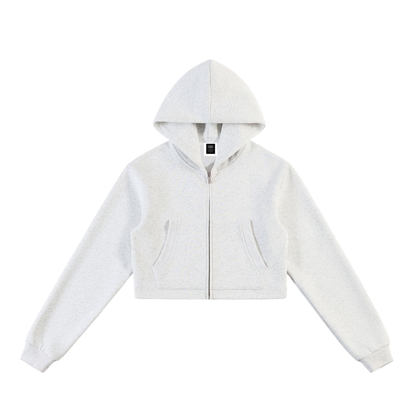 Essential Cropped Zip-Up Hoodie