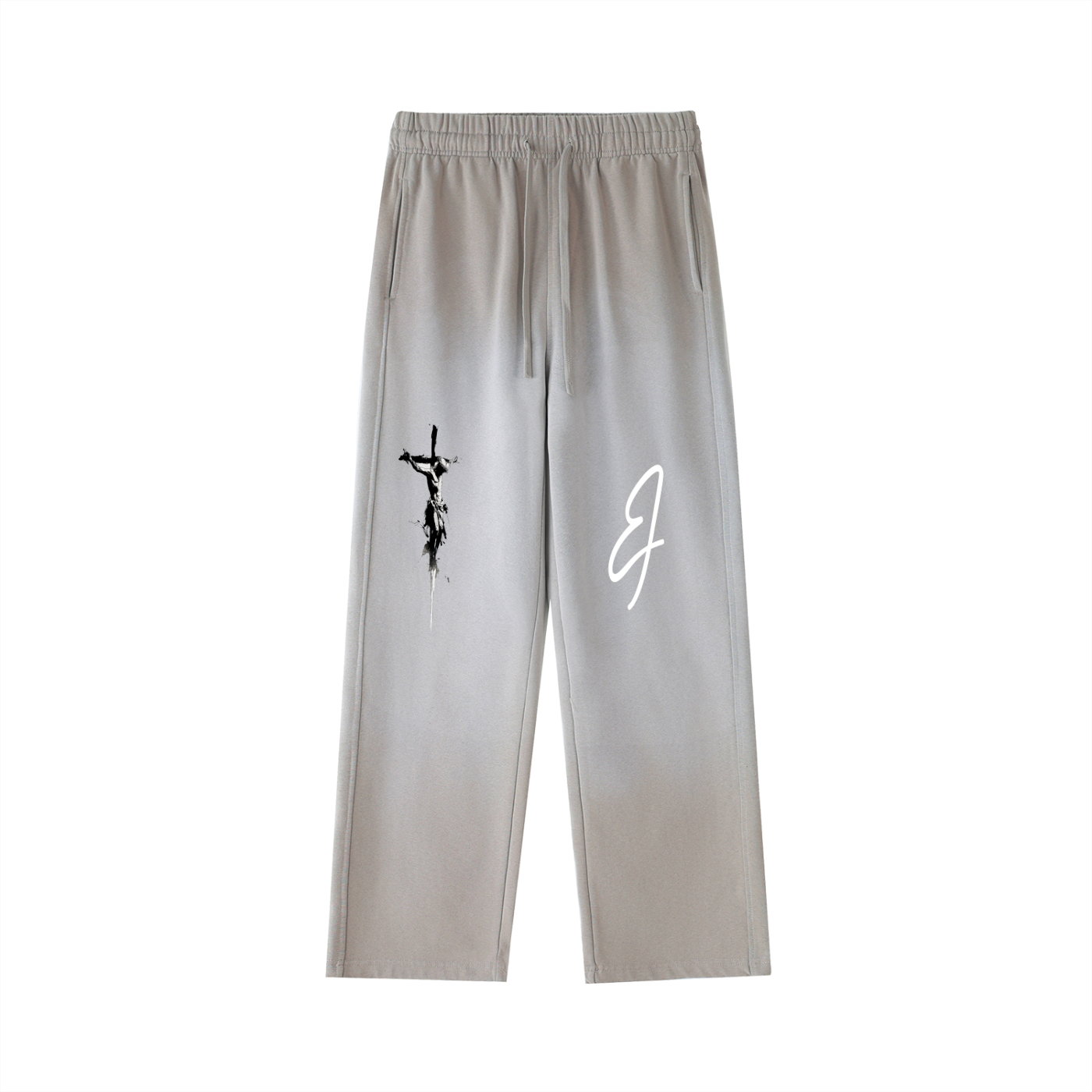 Vintage Washed Gradient Straight-Leg Sweatpants
