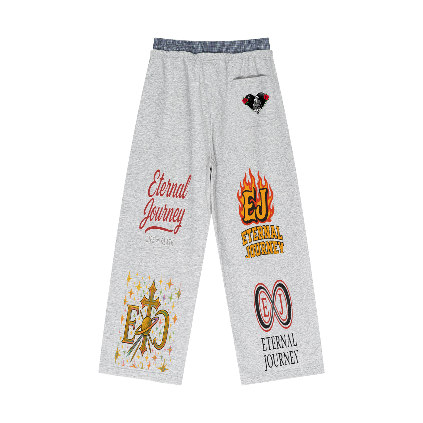 Plaid Contrast Waist Pants