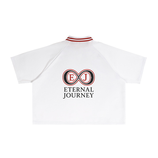 Contrast Lapel Collar Boxy T-Shirt