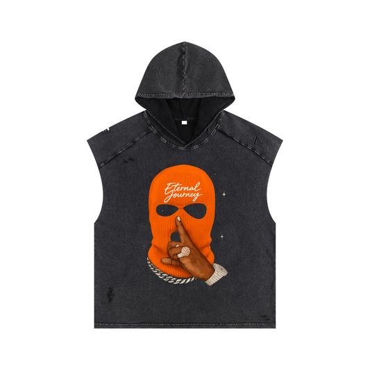 Snow Washed Boxy Hooded Tank Top