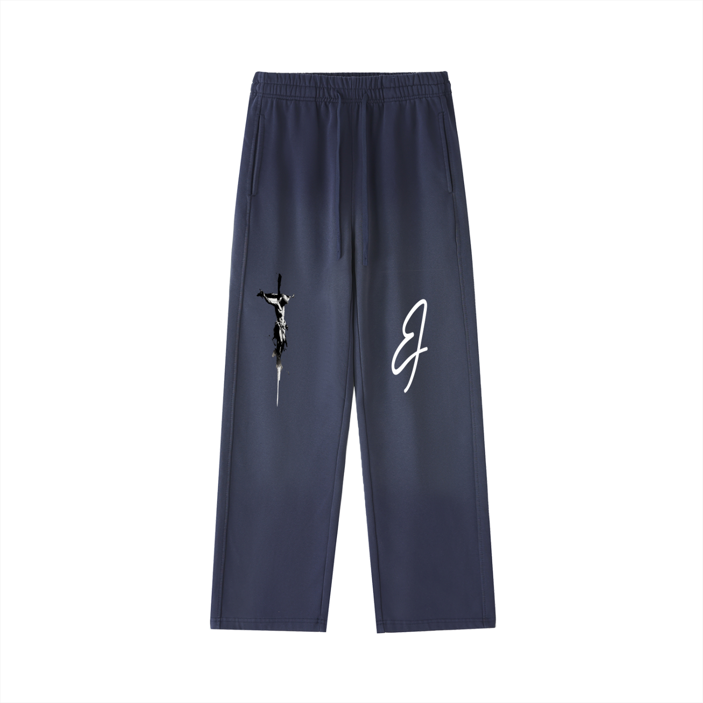 Vintage Washed Gradient Straight-Leg Sweatpants