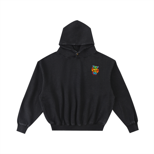 Frayed Enzyme Washed Fleece Hoodie