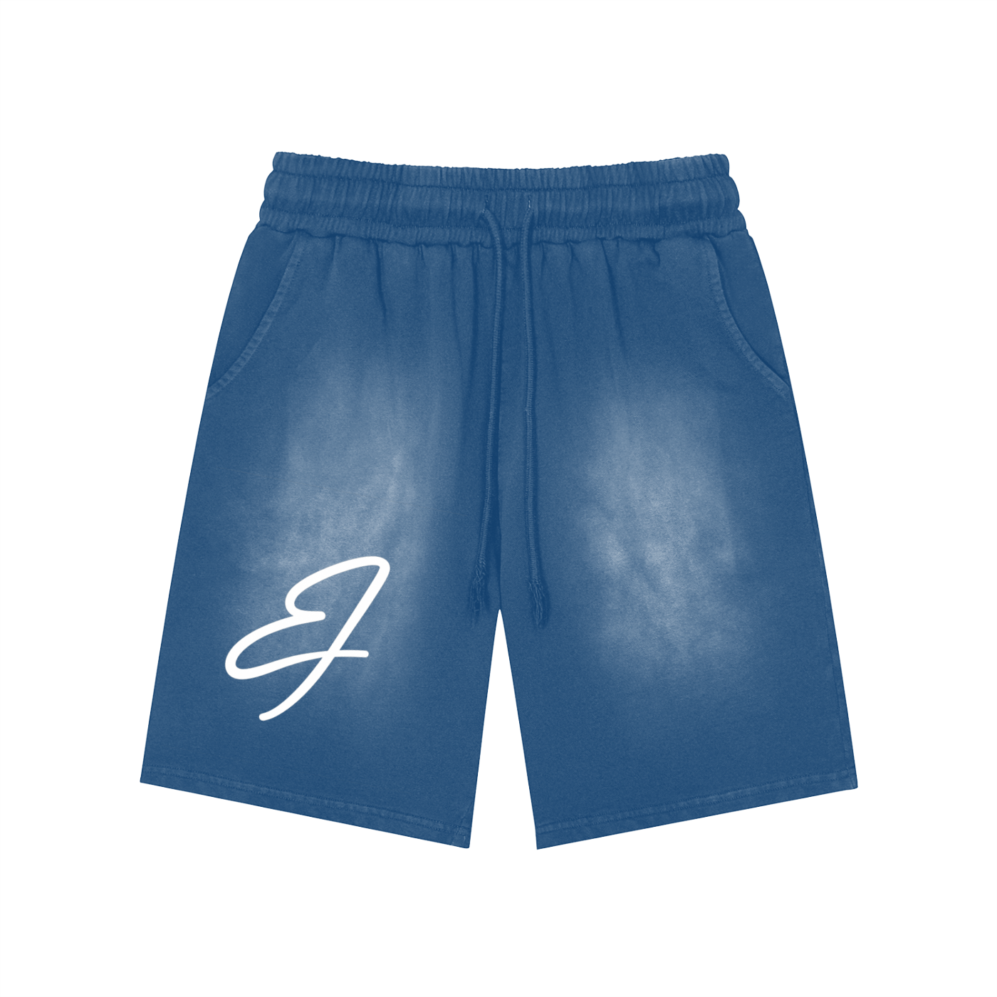 Rectangle Patch Monkey Washed Shorts