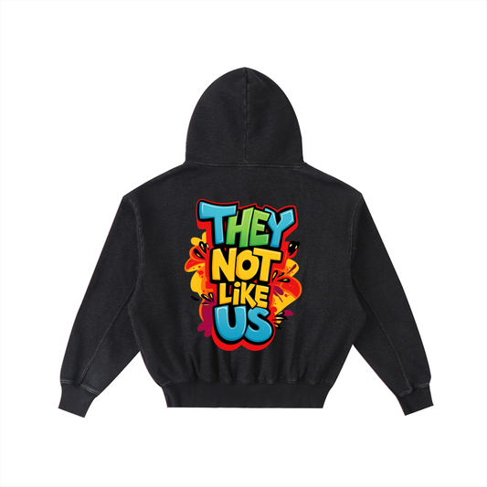 Frayed Enzyme Washed Fleece Hoodie