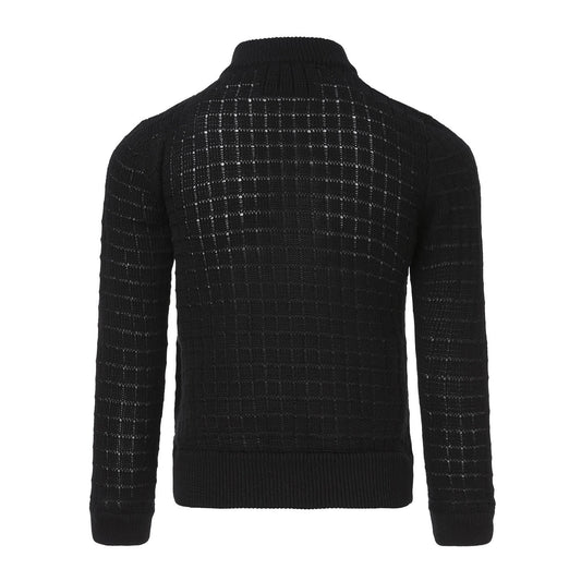 Balck Summer Cardigan with Front Buttons Fastening-1