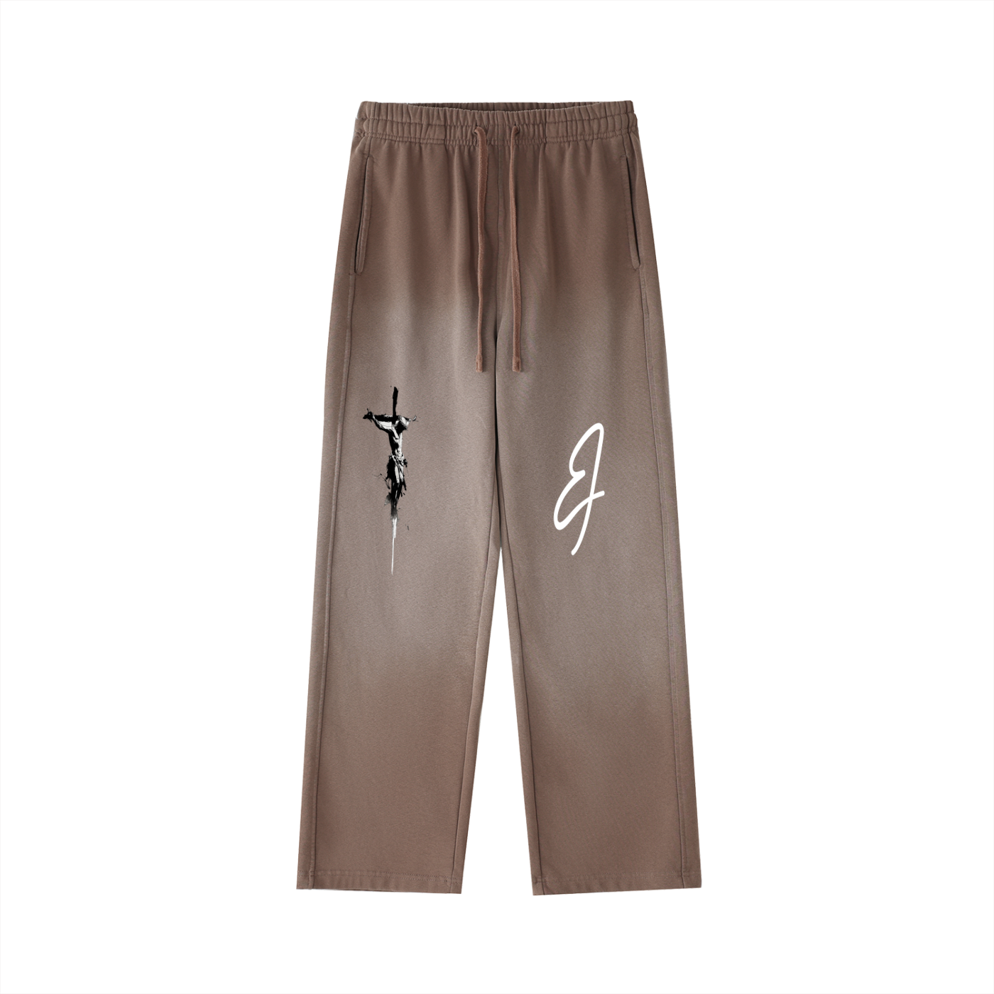 Vintage Washed Gradient Straight-Leg Sweatpants