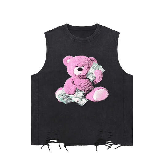 Snow Washed Raw-Hem Tank Top