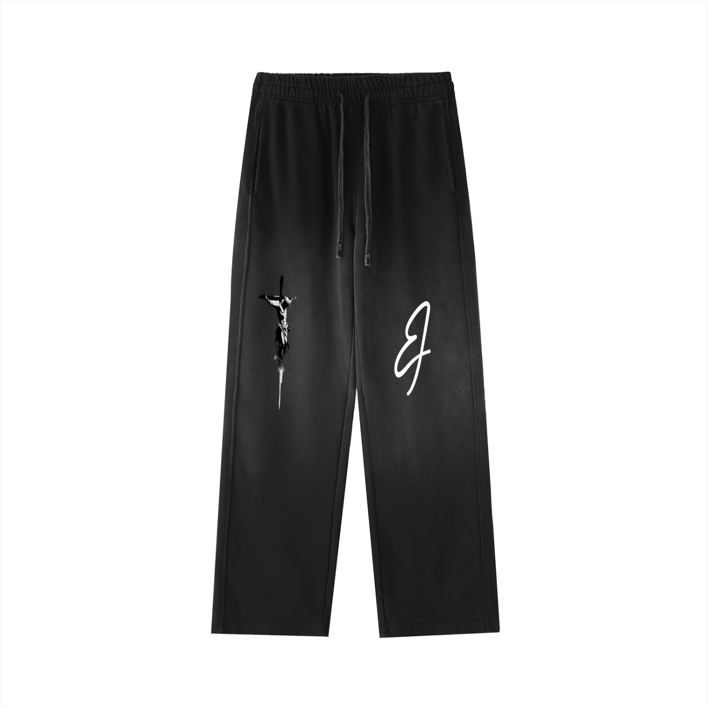 Vintage Washed Gradient Straight-Leg Sweatpants