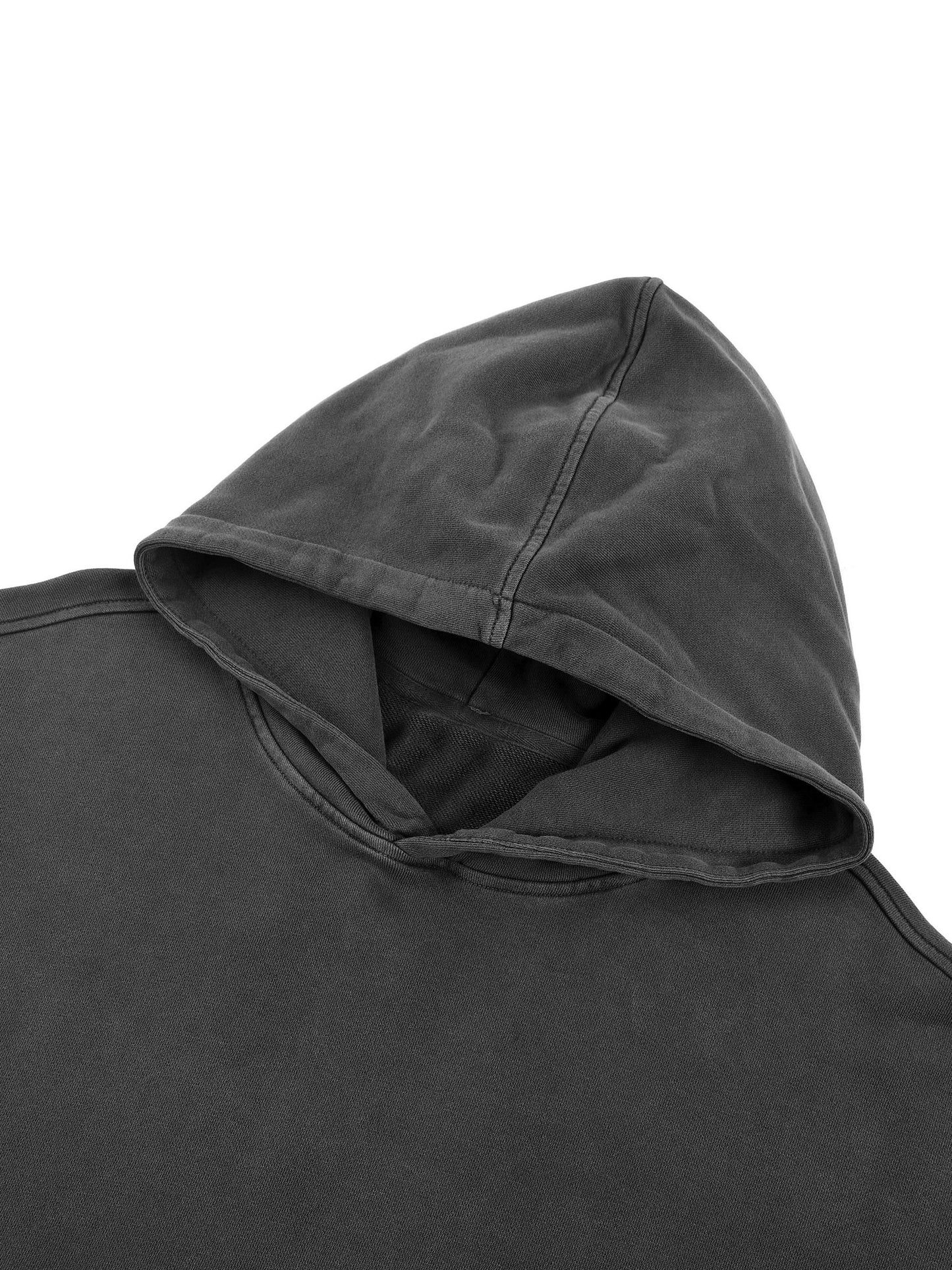 Snow Washed Raw Edge Double Layered Hoodie